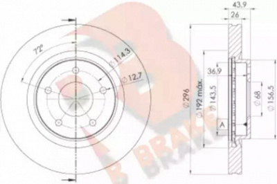 R BRAKE 78rbd22057 -  Тормозной диск